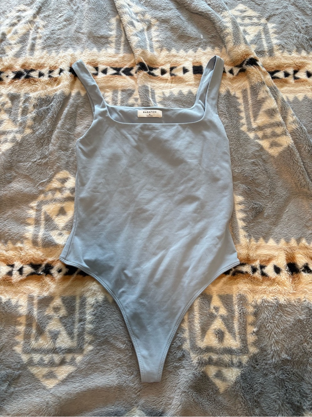 Babaton women Pale Blue Square Neck One-Piece